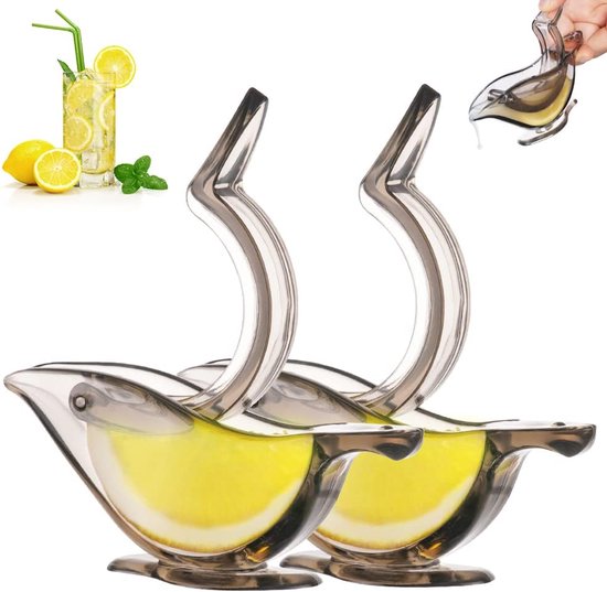 Manual Lemon Squeezer - Acryl Handpers voor Citroen - Draagbare Transparante Juicer voor Sinaasappel - Citroen - Limoen - Granaatappel (Grijs, 2) van Merkloos