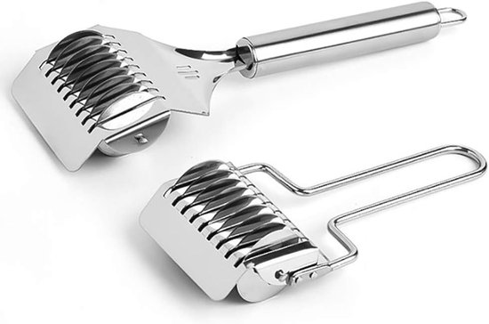 Manual Pasta Cutter, Stainless Steel Kitchen Cutter for Noodles and Vegetables Practical Dough Cutter Tool 21.8 X 6.6 - ShopVlot
