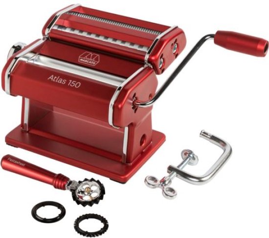 Marcato - Pasta machine "Atlas 150 Design" Rood van Marcato