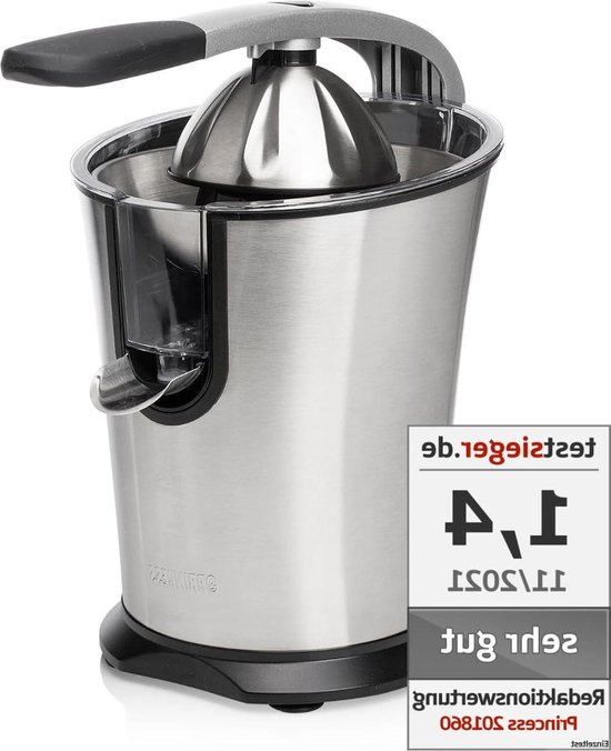 Master Juicer Pro 201860 - citruspers met roestvrijstalen kegel en krachtige motor - professionele hendelarm - 300 W - pulpfilter - antidruppelsysteem