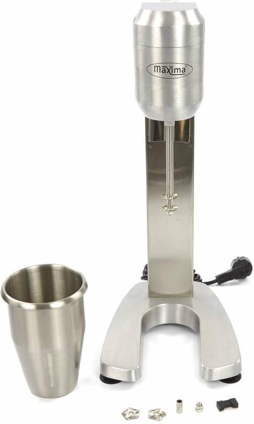 Maxima Drink Mixer 1 x 1 L 1 Beker 2 Snelheden - Drinkmixer voor Milkshakes, Cocktails, Smoothies - RVS - 700ml - Milkshaker - Barmixer van Maxima