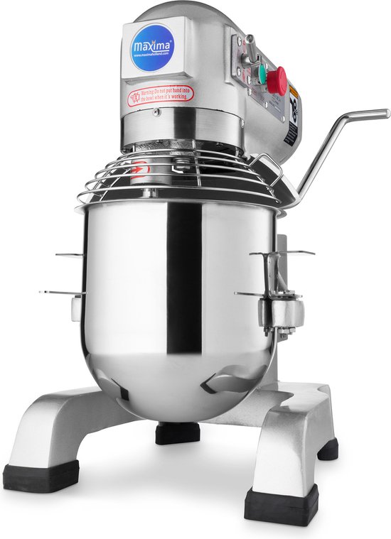 Maxima Planeetmenger 10 L Tot 5 Kg Deeg 3 Snelheden - Deegkneder - Robuust - 10 Liter Mengkom - Deegmixer met Veiligheidskooi van Maxima