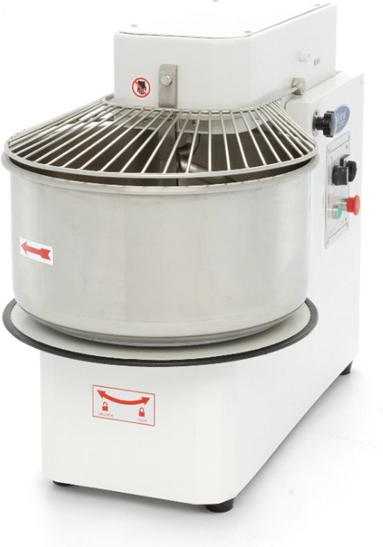 Maxima Spiraalkneder 20 L 12 Kg Deeg Zilvergrijs - Deegmixer - 20 liter Mengkom - Deegkneder met Veiligheidskooi van Maxima