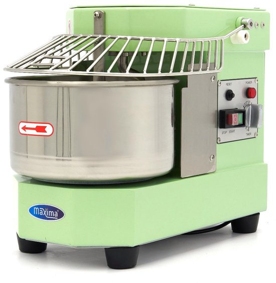Maxima Spiraalkneder 8 L - 4,5 Kg Deeg - Pastel Groen - Deegkneder - Professioneel - Spiraalmixer met Veiligheidskooi - 8 liter - 4,5 kilo van Merkloos