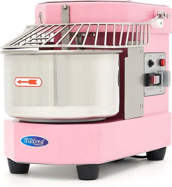 Maxima Spiraalkneder 8 L 4,5 Kg Deeg Pastel Roze - Deegkneder - Professioneel - Spiraalmixer met Veiligheidskooi - 8 liter - 4,5 kilo van Maxima