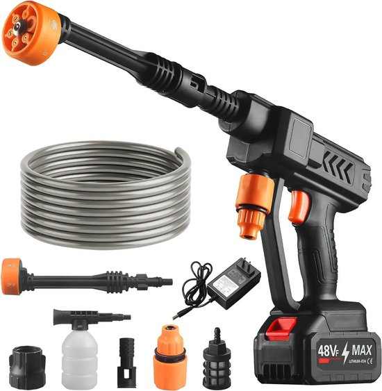 MazrekuHome® - Draadloze hogedrukreiniger - Met accu en oplader - 26 bar - Lithium ion batterij - Eenvoudig te gebruiken - Met verschillende opzetstukken van MazrekuHome