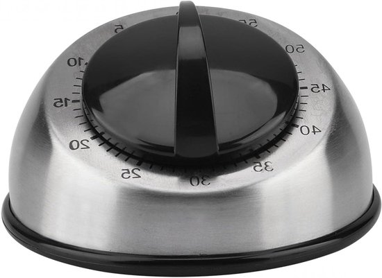 Mechanische Keuken Timer van RVS - 60 Minuten Kooktimer met Magnetische Stopwatch en Precisie voor Koken en Bakken
