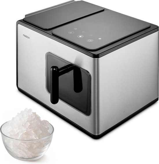MEDION ijsblokjesmachine (ijsklontjes, crushed ijs, perfect voor drankjes en cocktails, tank van 2 liter, tot 15kg ijsblokjes, korte productietijd ca. 5 minuten, uitneembare mand, zelfreinigend, MD119