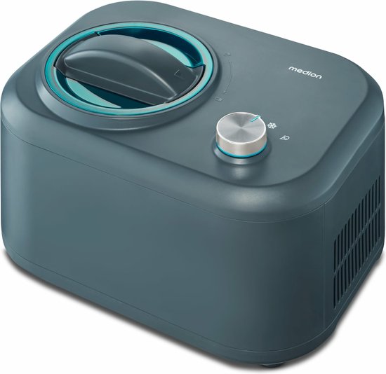 Medion Ijsmaker MD 10169, capaciteit voor 1 L ijs - geen voorkoeling nodig - uitneembaar aluminium ijsreservoir - geschikt voor het bereiden van ijs-frozen yoghurt & sorbet van Medion