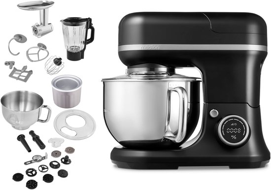 MEDION Keukenmachine met vleesmolen, blender 4-in-1, Zwart