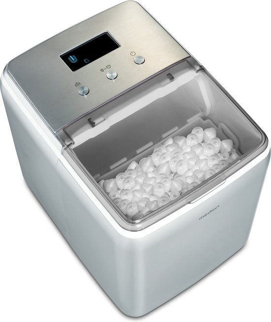 Medion Klareis MD 11950 ijsblokjesmachine - 2 maten ijsblokjes - elektronisch bedieningspaneel en LCD-display, waterreservoir van 2,6 liter - zelfreinigende functie van Medion