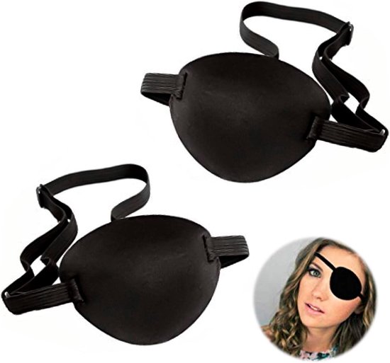 Medisch Ooglapje Set 2 Stuks – Verstelbare Oogpatches voor Amblyopie (Lui Oog) – Geschikt voor Linkeroog en Rechteroog – Zwart