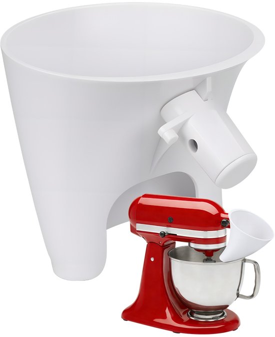Meeltrechter voor KitchenAid 4,5–5 Quart Tilt-Head Stand Mixers Artisan & Classic Series van MMOBIEL – Anti-Spat Opzetstuk, Hands-Free, Voor Droge & Vloeibare Ingrediënten – Vaatwasmachinebestendig van Merkloos
