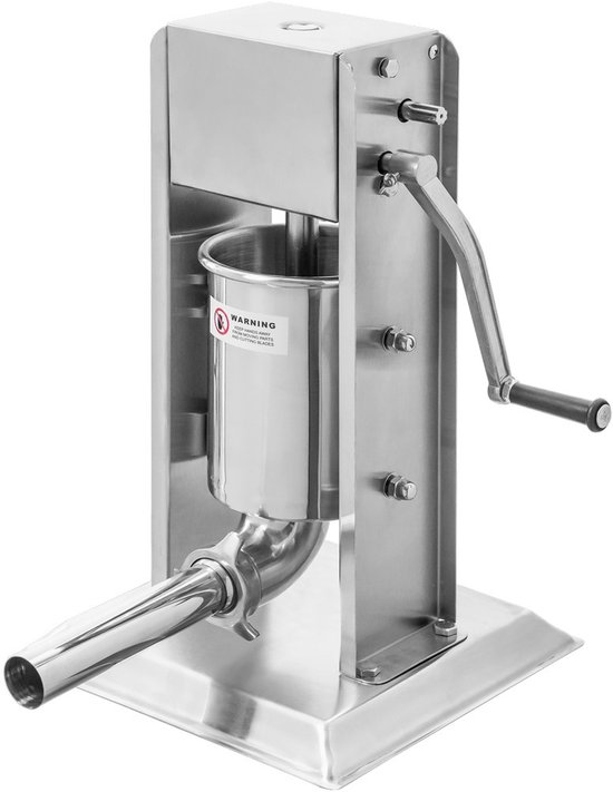 Mega-M Professionele Verticale Worstenvuller - 3 Liter - RVS - Handmatige Worstmachine - Inclusief 4 Vulpijpen - Ideaal voor Huisgemaakte Worst en Vleeswaren van Mega