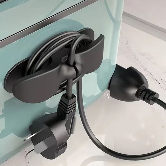 Megatopper 3 stuks zwarte Kabelhouder zelfklevend voor elektrische apparaten - netsnoer organizer van Megatopper