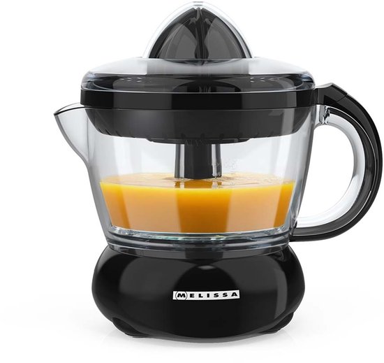 Melissa 16230042 - Elektrische citruspers met een motor van 40 W, sapreservoir van 0,7 liter en twee perskegels - Zwart van Merkloos