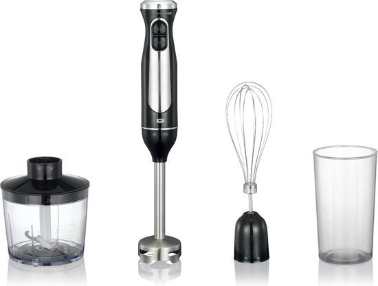 Melissa Staafmixer set - 600W - Hakmolen Garde en Maatbeker - 16210069 - Zwart RVS van Merkloos