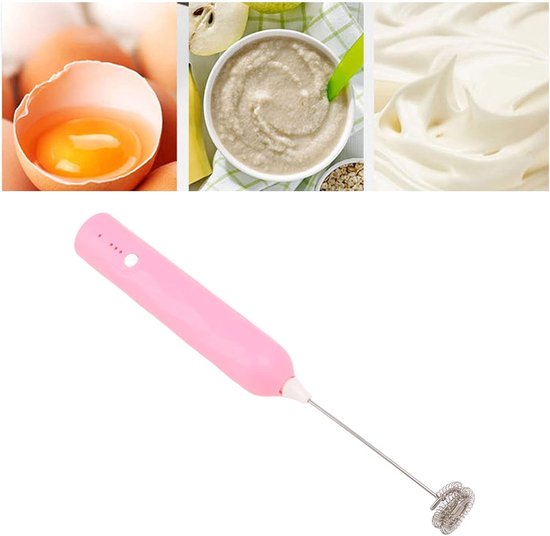 Melkopschuimer, eiklopper, huishoudelijke miniblender, multifunctionele elektrische blender, draagbaar, draadloos schuim - roze van Merkloos