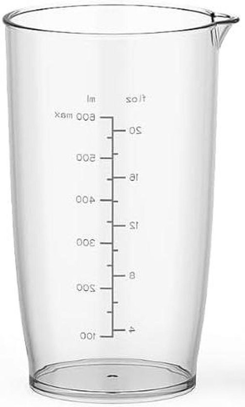 Mengbeker - Staafmixer accessoire - Sauzen maken - 600 ml capaciteit - 10 x 10 x 10 mm - Transparant