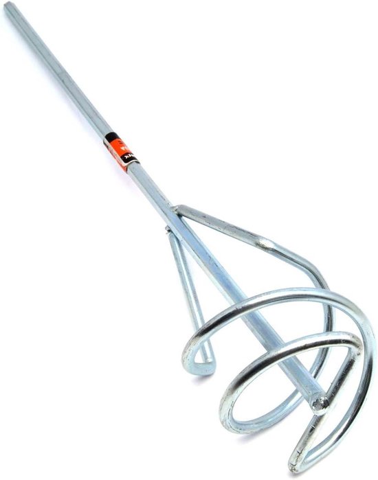 Mengen peddel - Mixer opzetstuk - Verf mengen - Corrosiebestendig staal - 80 x 400 mm - Grijs