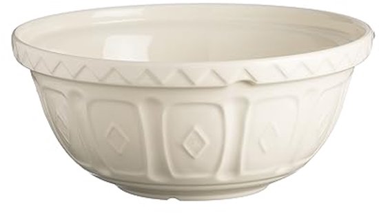 Mengkom 29 cm - Crème, 4 L, Hoge Kwaliteit, Schokbestendig Keramiek, Perfect voor Brood-, Taart- en Pizzadeeg