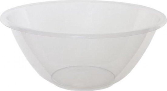 Mengkom - Keukenkom Plastic - Bakken en Mixen - Magnetron en Vaatwasmachinebestendig - 4 Liter - Transparant