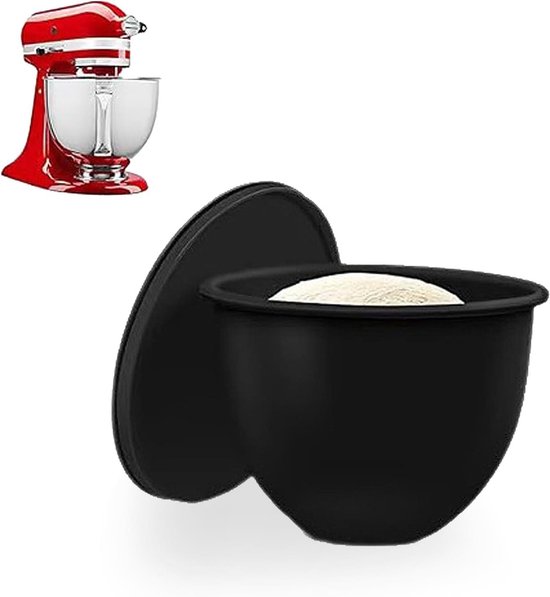 Mengkom met deksel - Keukenbak - Bakken en bewaren - Lekvrij siliconen deksel - 4.8 liter - Zwart