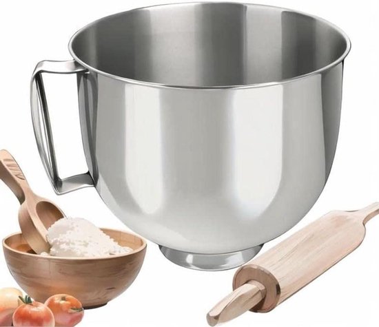 Mengkom Roestvrijstaal - Mixer kom - Bakken en Keuken - Voedselveilig Materiaal - 48 Liter - Zilver van Merkloos