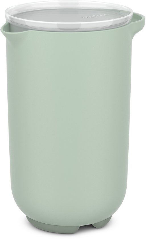 Mepal Mixbeker met deksel Chef it - 1 l - Past in de koelkastdeur - Magnetron- en vaatwasmachinebestendig - Bakspullen - Nordic sage