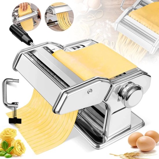 Merkloze Handmatige Pastamachine 150mm - 7 Dikte-instellingen, RVS