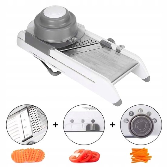 Merkloze Mandoline Groentesnijder - Veilig en Multifunctioneel