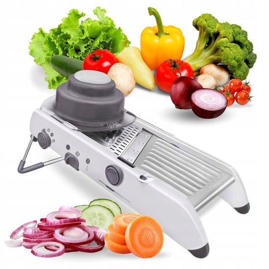 Merkloze Mandoline Slicer: Verstelbare Groentesnijder voor perfecte plakjes en julienne