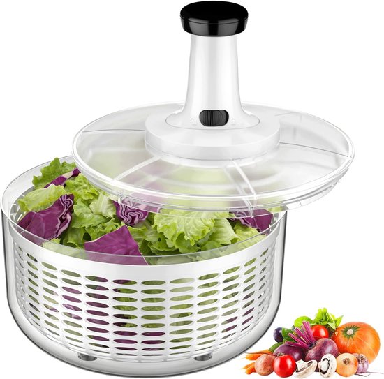 Merkloze Salade Droger 6L - Handmatige Bediening, BPA-vrij