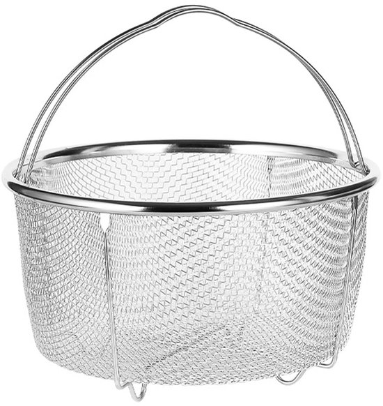 Mesh Steam Basket, Stainless Steel Steam Basket with Oil Filter Heat Resistant Steam Basket for Cooking Kitchen (20cm) van Merkloos