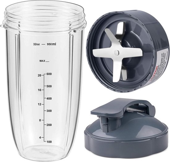 Messenbladen en Bekers met Deksel Vervanging voor Blender 600W & 900W Series van Merkloos