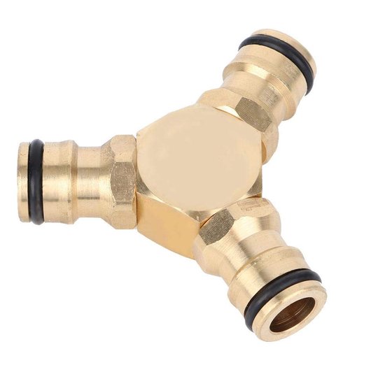 messing snelkoppeling T-stuk slangaansluiting drieweg waterpijpadapter slangbuisdraad huis tuin kraanadapters van WHOLEV