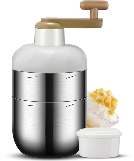 Met de hand bediende ijscrusher sneeuwkegelmachine Draagbare handmatige geschaafde ijsmachine met ijsbereiding voor sneeuwkegels/slush/geschaafd ijs - Ijscrusher van Lacor