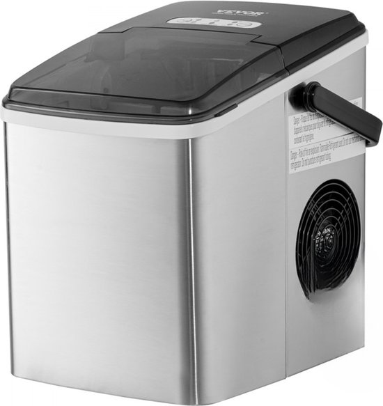 Met Schoonmaak functie - Professionele Ijsblokjesmachine - Ijsblokjesmaker - Zwart van Tectake