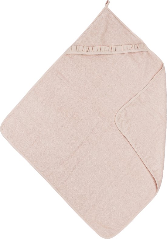 Meyco Baby Ruffle badcape - soft pink - 80x80cm van Meyco