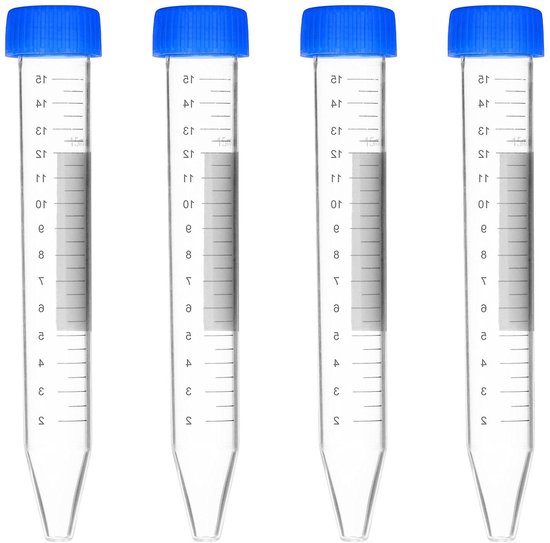Microcentrifuge Buisjes - Centrifugebuisjes Lab - Laboratorium Experimenten - Lekvrije Sluiting - 15 ml 50 stuks - Transparant