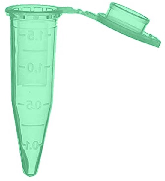 Microcentrifuge Buizen - Reageerbuizen Sample Flesje - Laboratorium Monsternames - Autoclaveerbaar Polypropyleen - 1.5ML 500 STKS - Groen