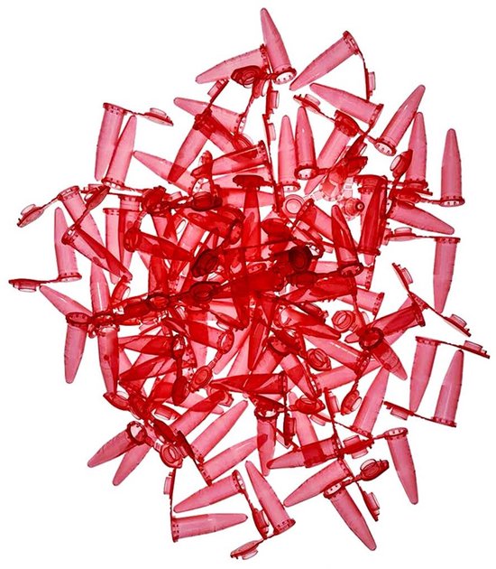 Microcentrifuge Buizen - Test Buizen Monster Flesjes - Laboratorium Onderzoek - Snap Cap Autoclaveerbaar - 1.5ML - Rood van Merkloos