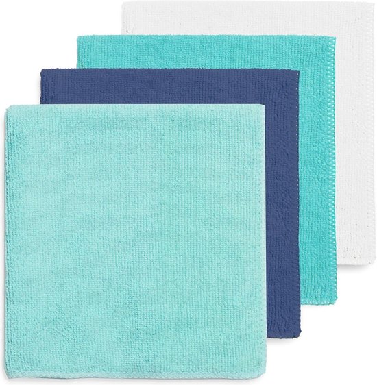 Microvezeldoek van gerecycled materiaal blue dolphine 4 eenheden|Blue dolphine recycled microfiber cloth 4 units|Chiffon en microfibre recyclée blue dolphine 4 unités van Merkloos