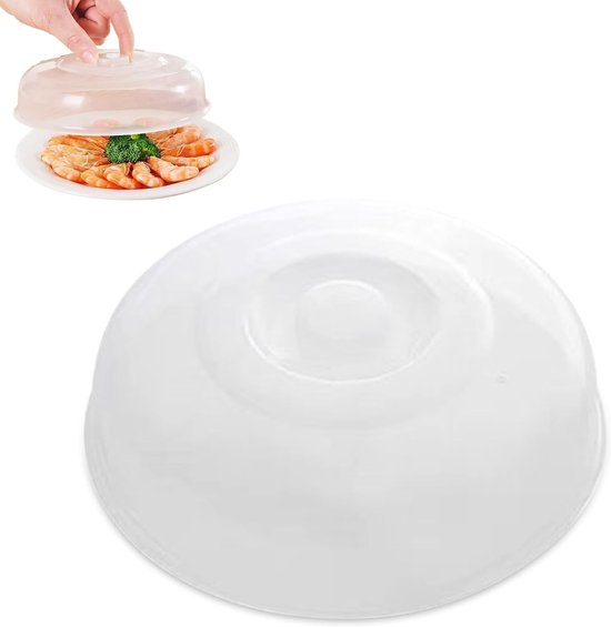 Microwave Spetterdeksel voor Borden en Kommen - Voorkomt Spetters en Houdt Voedsel Vers, Geschikt voor Vaatwasser en Koelkast (23cm) van Merkloos