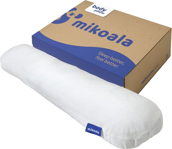 Mikoala - Body Pillow – Lichaamskussen in comfort hoes 110cm – 6 weken proefslapen - Ergonomisch Kussen – Rug- en Zijslapers - Hypoallergeen – Afstelbaar design - Ontworpen door fysiotherapeut – Nekklachten – Rugklachten | 110 cm van Mi