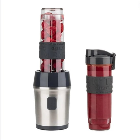 Milkshake Machine - Cocktailshaker Met 2 Smoothie Beker 2x570 ml - Draagbare Smoothie Maker Met Deksel To Go - Grijs van Mi
