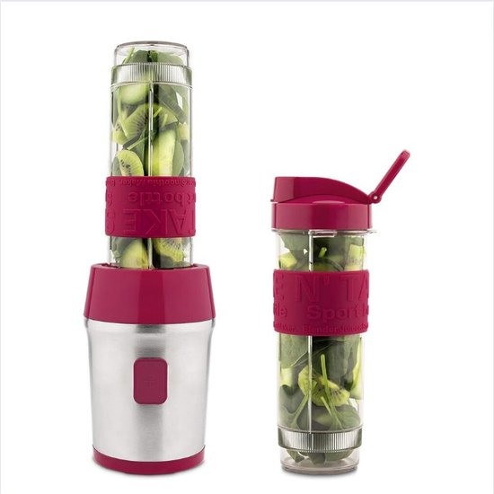 Milkshake Machine - Cocktailshaker Met 2 Smoothie Beker 2x570 ml - Draagbare Smoothie Maker Met Deksel To Go - Rood van Mi