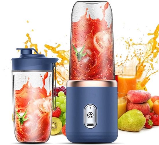 Milkshakemaker, draagbare blender, staande blender, elektrische blender van 400 ml, oplaadbaar via USB, met mengbeker. van Merkloos