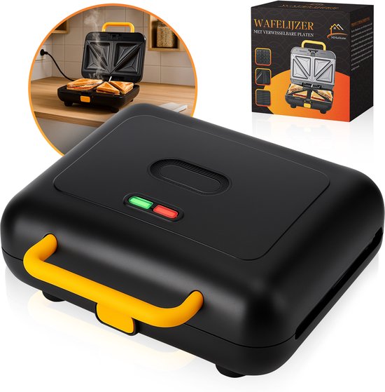 MiMaHome Wafelijzer met Verwisselbare Platen Pro - Tosti Apparaat - Contact Gril - 750W - Elektrisch Tosti Apparaat - Tosti Ijzer - Sandwich Maker van MiMaHome
