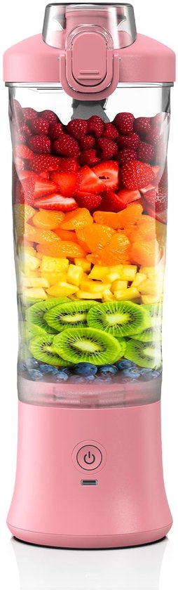 Mini Blender - Blender - Blender to go - Smoothie Maker - Draagbare Blender - Oplaadbare mini Blender - Portable Blender - Lichtgewicht - Blender draadloos - Blender - Blenders - Blender smoothie - Roze van Merkloos